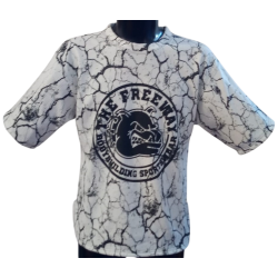 Maglia Stondata bodybuilding The Freeway bianco marmorizzato Art.2272